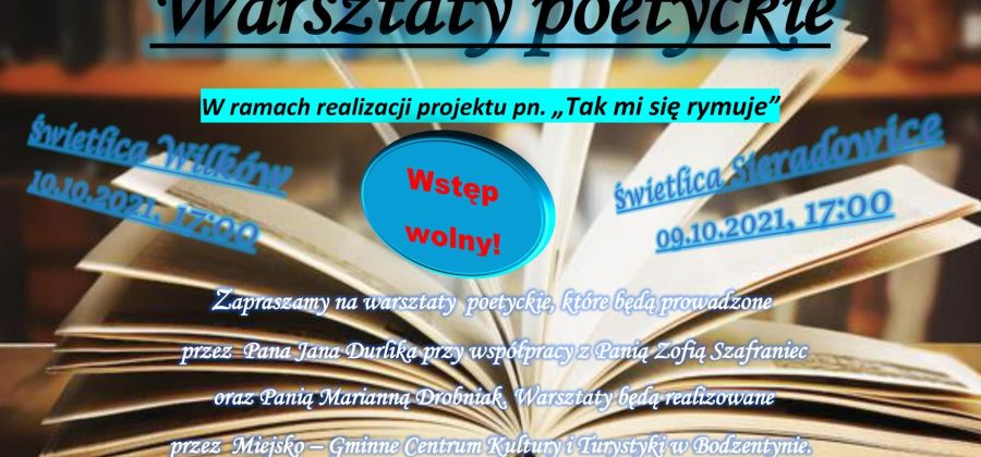 Weekendowe Warsztaty Poetyckie w gminie Bodzentyn