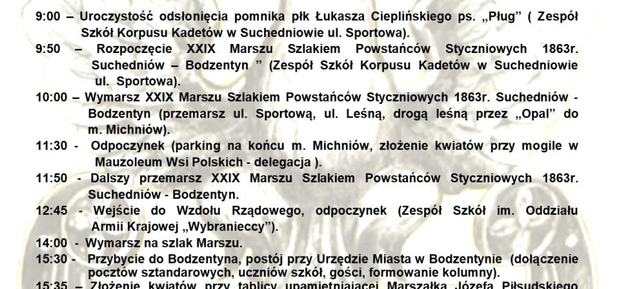 XXIX Marsz Szlakiem Powstańców Styczniowych Suchedniów - Bodzentyn