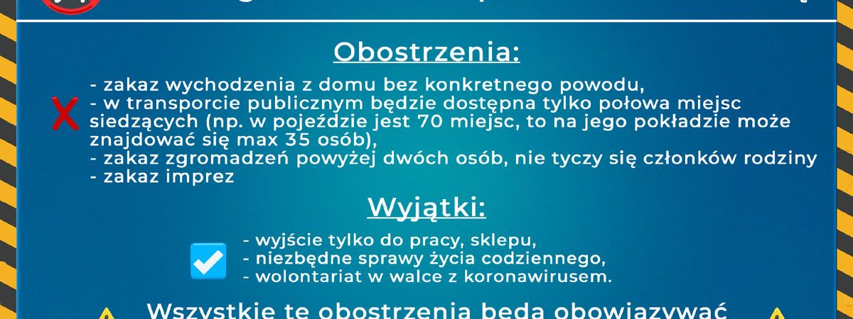 Do 11 kwietnia obowiązują nowe ograniczenia w przemieszczaniu się