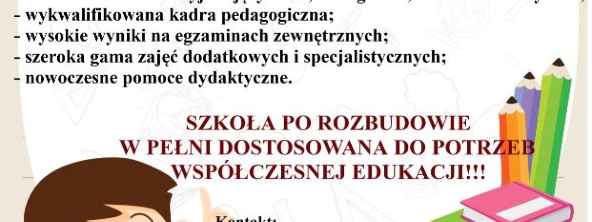 Szkoła Podstawowa w Śniadce rekrutacja 2020/21