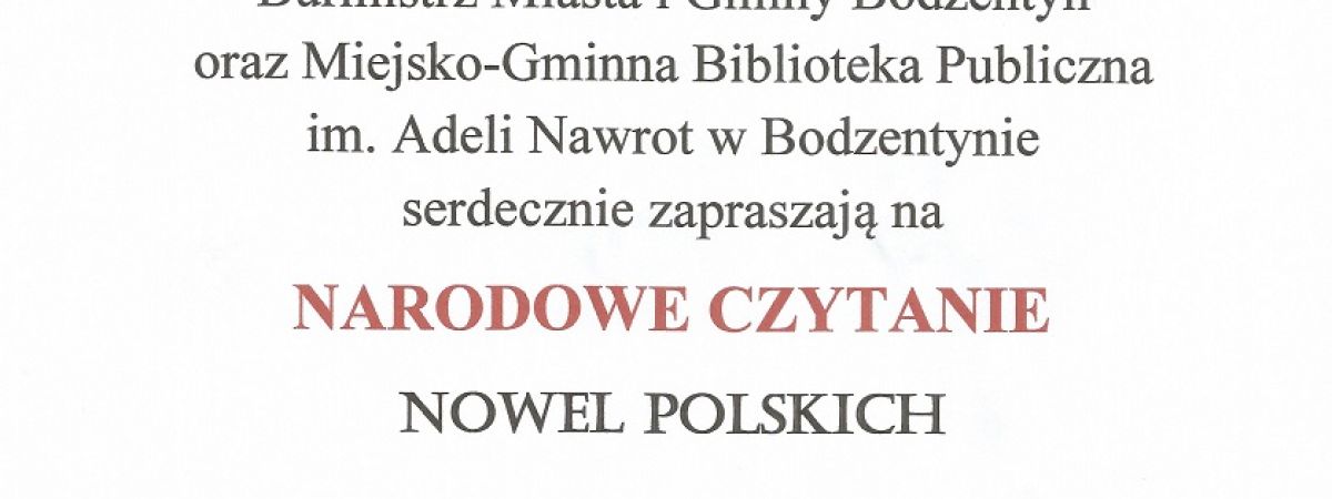 Narodowe Czytanie w Bodzentynie