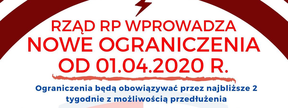 Od 1 kwietnia kolejne obostrzenia w związku z koronawirusem