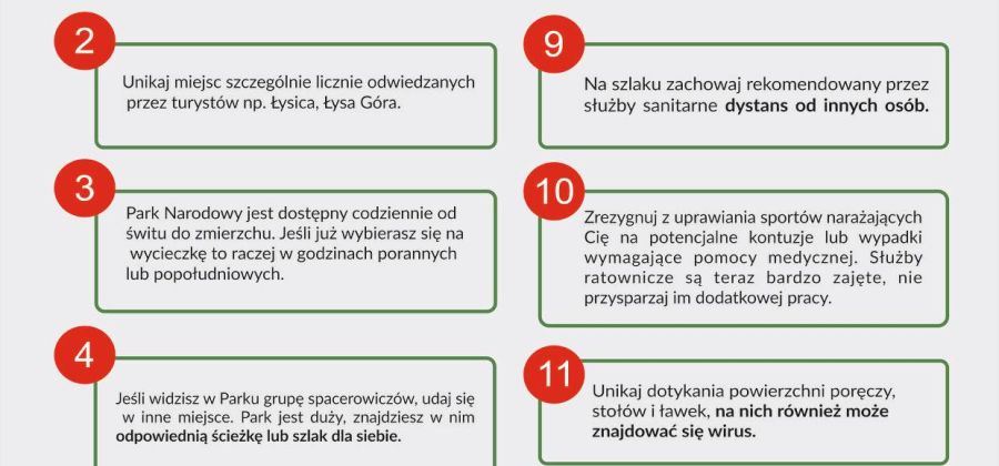 14 zasad jak zachować się w ŚPN w związku z zagrożeniem epidemiologicznym