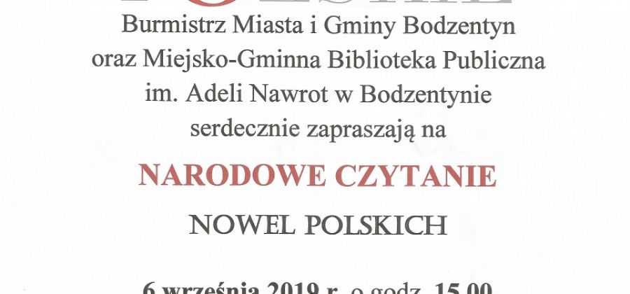 Narodowe Czytanie w Bodzentynie