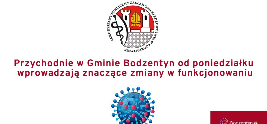 Przychodnie w Gminie Bodzentyn od poniedziałku wprowadzają zmiany w funkcjonowaniu