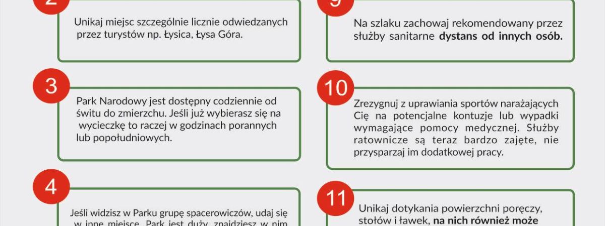 14 zasad jak zachować się w ŚPN w związku z zagrożeniem epidemiologicznym