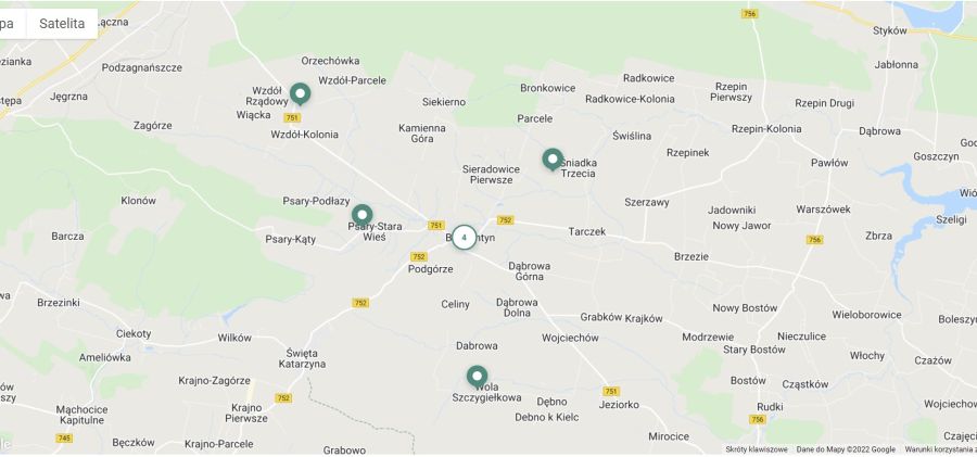 Mapa i lista zbiórek darów dla uchodźców z Ukrainy na terenie Miasta i Gminy Bodzentyn