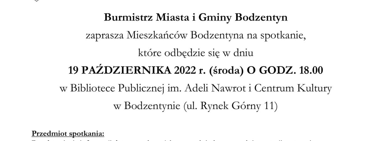 Spotkanie mieszkańców Bodzentyna z Burmistrzem