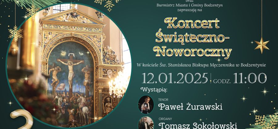 Koncert Świąteczno-Noworoczny w Kościele Parafialnym w Bodzentynie - zaproszenie