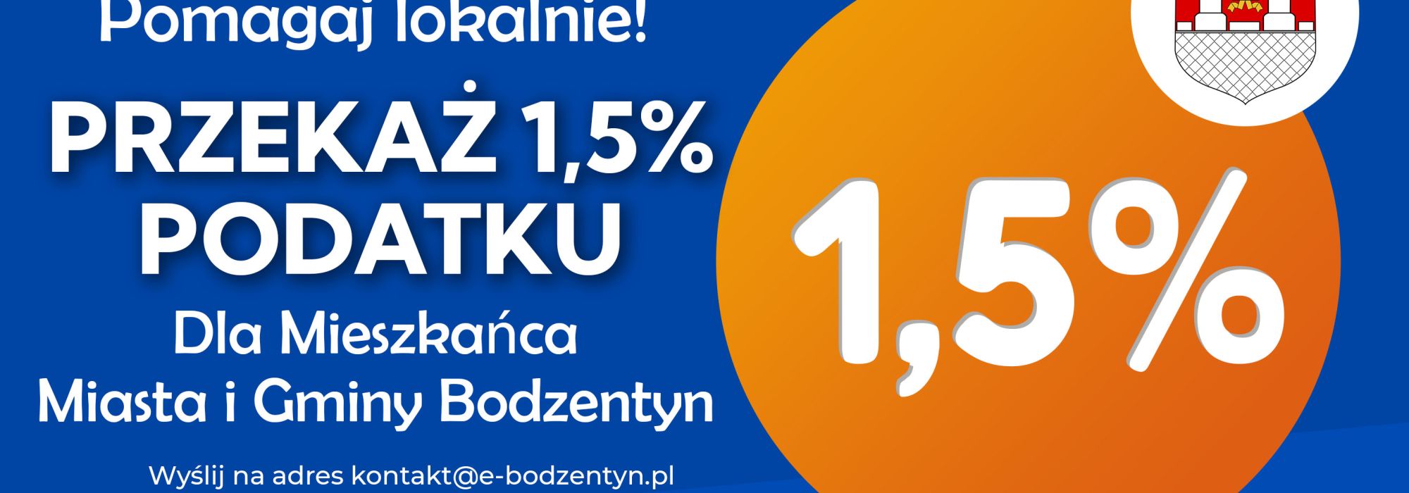 Przekaż 1,5% podatku za 2022 rok i pomóż mieszkańcom MiG Bodzentyn - Pomagajmy Lokalnie