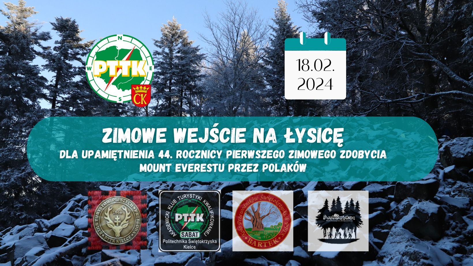 Zimowe wejście na Łysicę 2024 PTTK