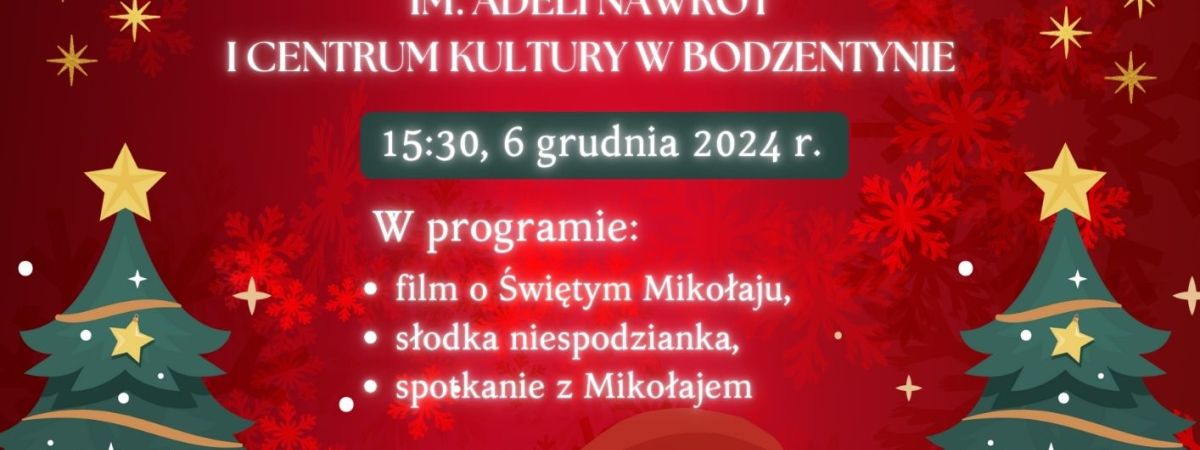 Święty Mikołaj w Bibliotece Publicznej i Centrum Kultury w Bodzentynie