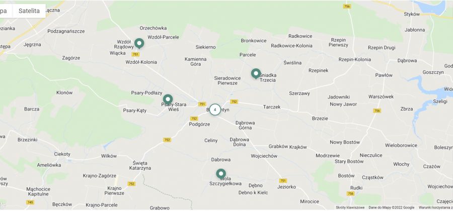 Mapa i lista zbiórek darów dla uchodźców z Ukrainy na terenie Miasta i Gminy Bodzentyn