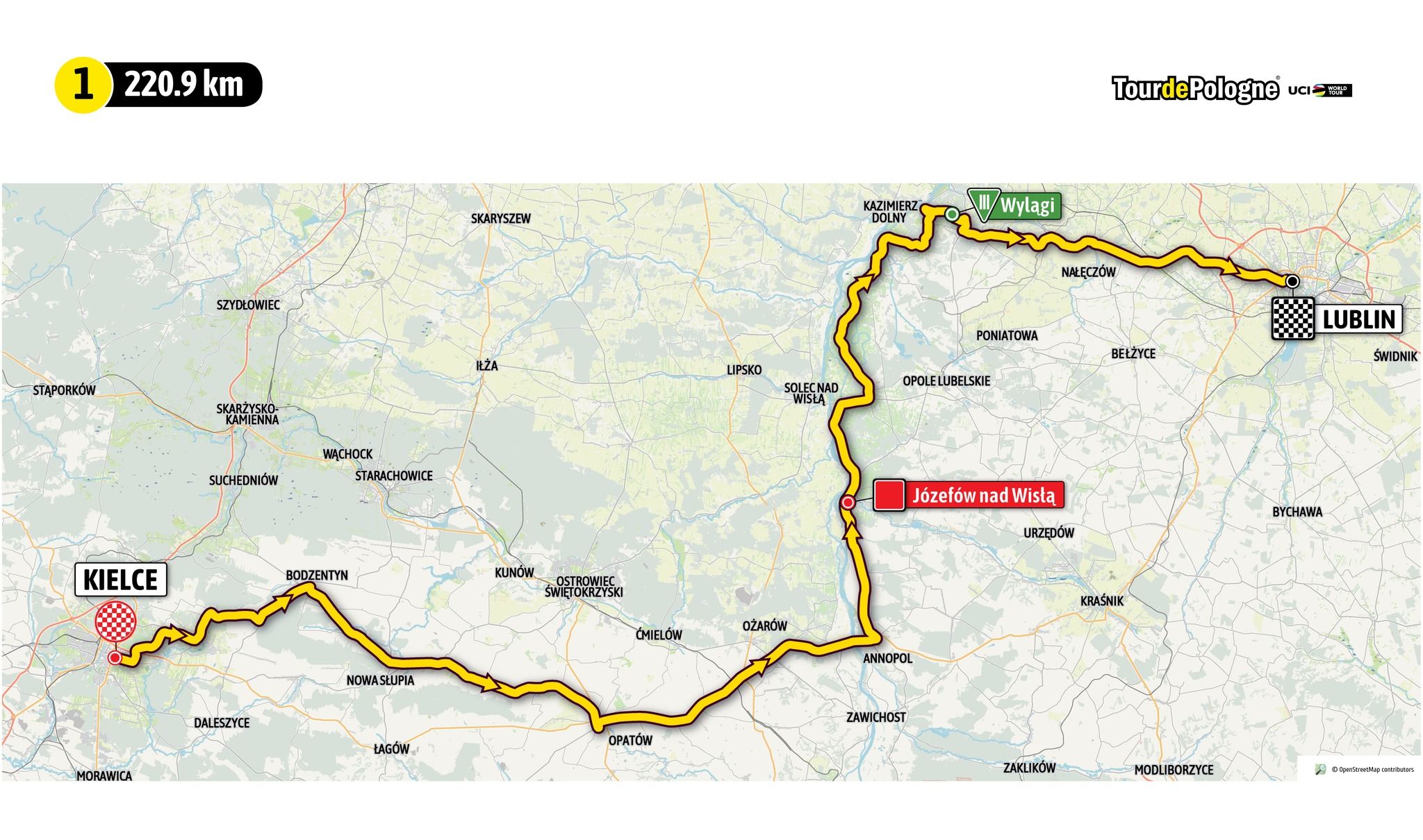 Mapa Tour de Pologne etap 1