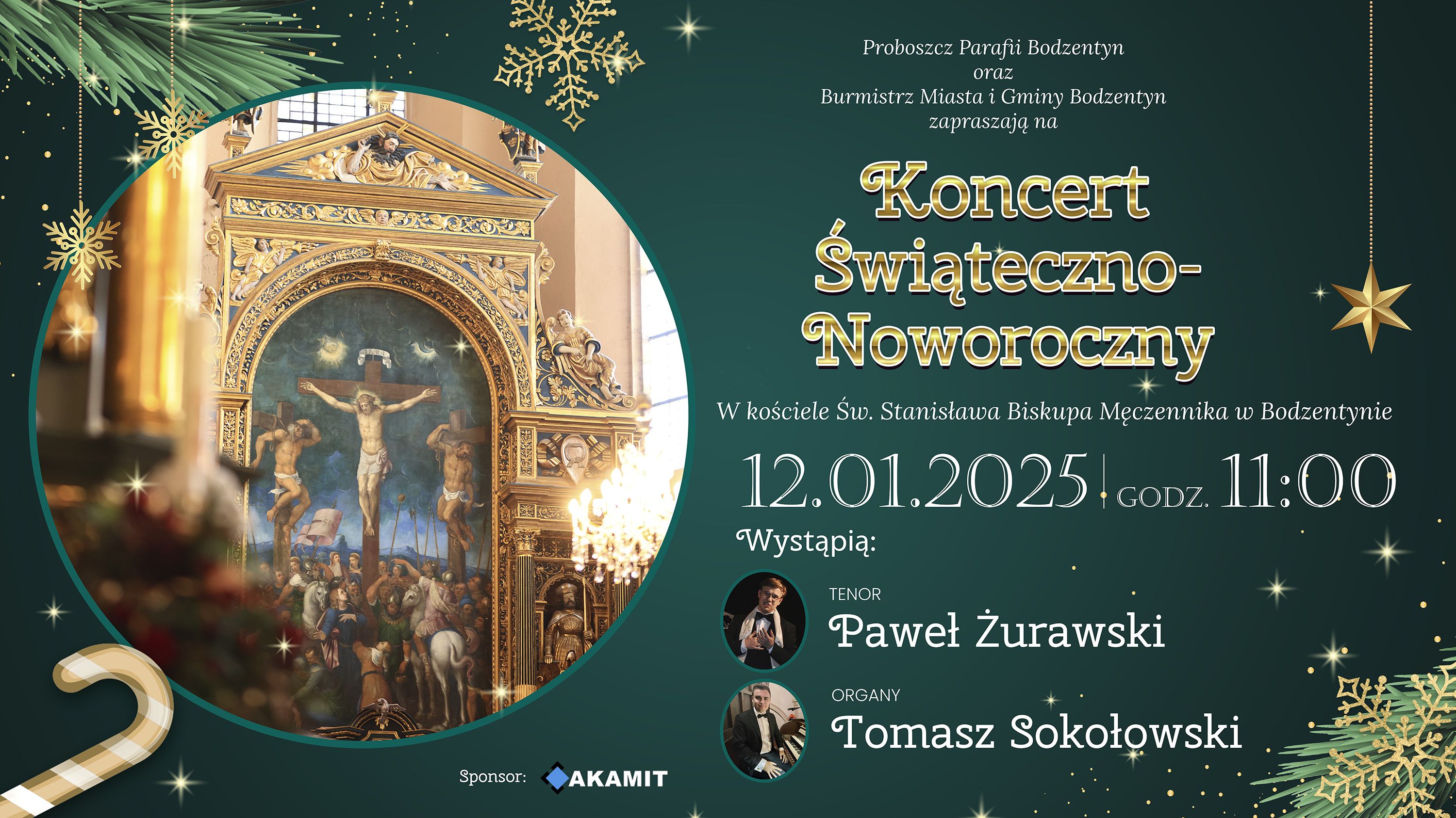 Koncert Świąteczno-Noworoczny w Kościele Parafialnym w Bodzentynie - zaproszenie