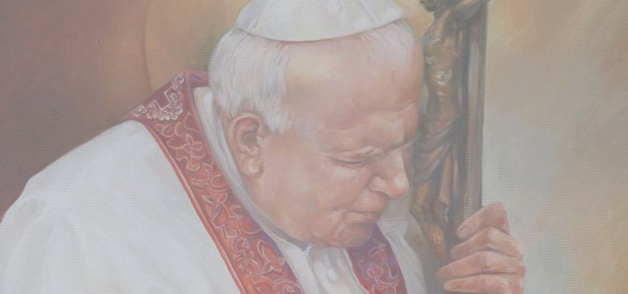 Droga Krzyżowa ulicami Bodzentyna w 20. rocznicę śmierci Świętego Jana Pawła II.