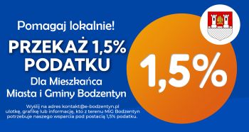 przekaż swój 1,5 % podatku dla Mieszkańca Miasta i Gminy Bodzentyn