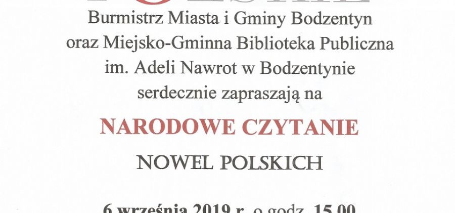 Narodowe Czytanie w Bodzentynie